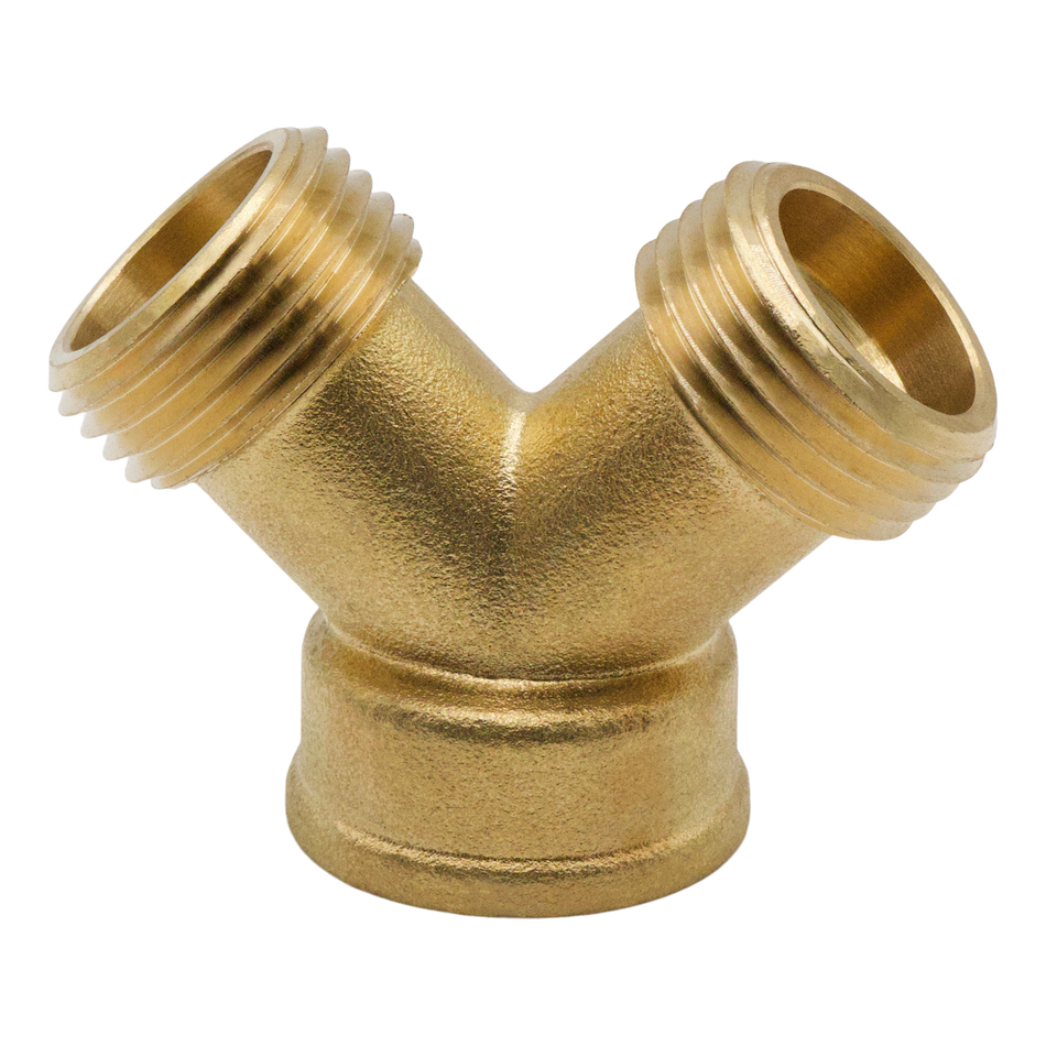 RACCORD EN « Y » EN LAITON POUR TUYAU D'ARROSAGE