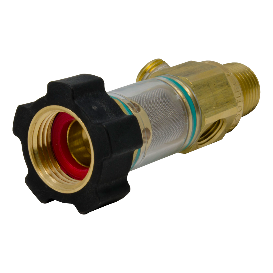 DURAVIEW 1/2MPT INLET FILTER, 1/4" PORTS