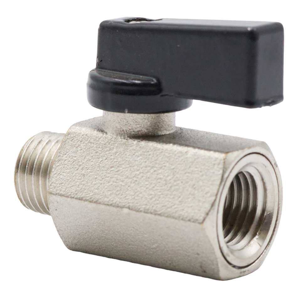 MINI VANNE À BILLE 1/4 FPT x 1/4 MPT 450 PSI