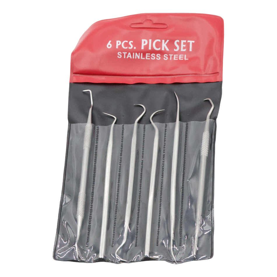 SET OF 6 ASSORTED S.S. O-RING PICKS