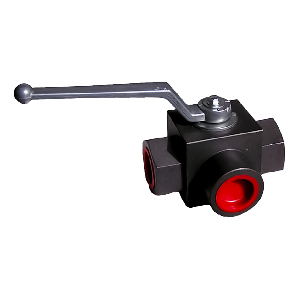 (25) ROBINET À BILLE 3 VOIES 3/8" FPT, 7000 PSI - ZINGUÉ