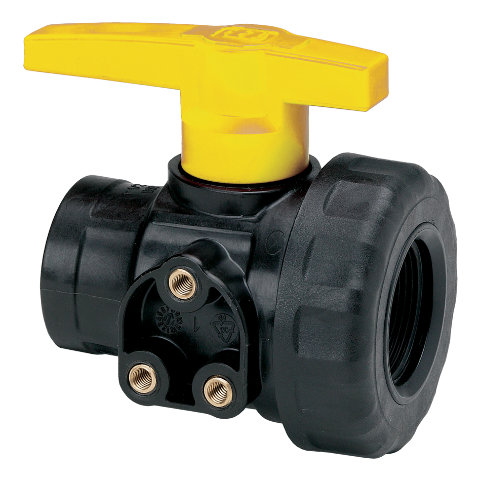 ROBINET À BILLE, POLY 1/2 FPT (RÉSISTANT AUX PRODUITS CHIMIQUES)