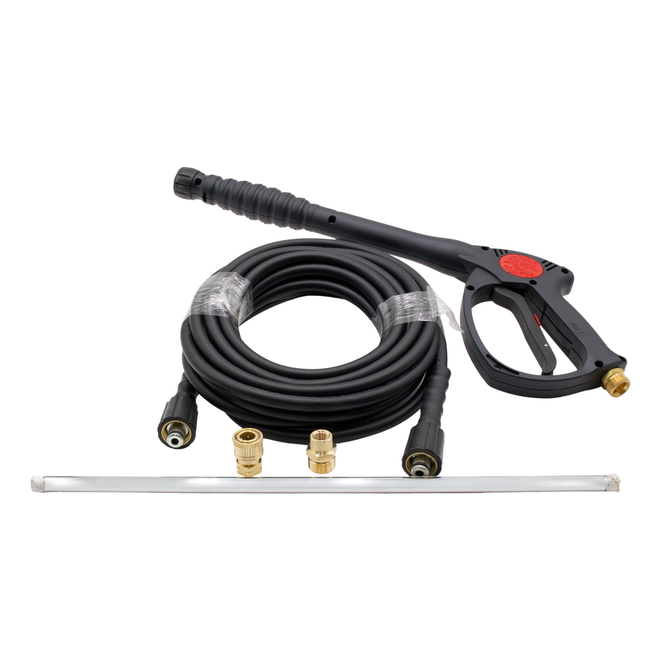 KIT D'ACCESSOIRES TUYAU 1/4"x22mmx22mmx30', PISTOLET 2 PIÈCES ET