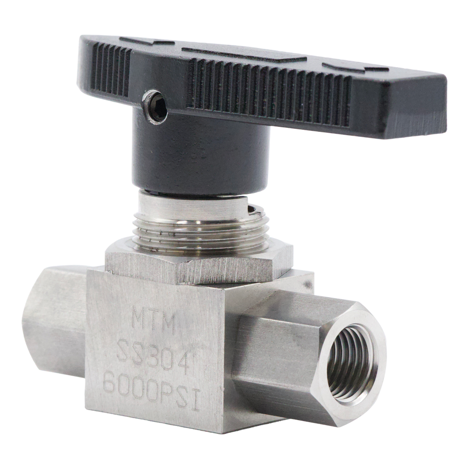 ROBINET À BILLE EN ACIER INOXYDABLE 304 6000 PSI 1/4" FPT