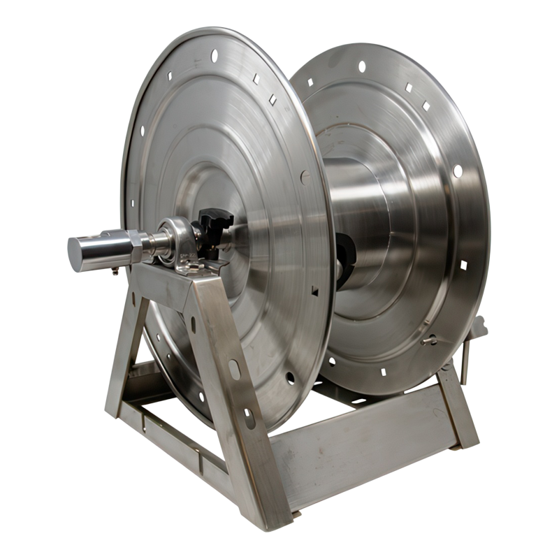 Dévidoir de tuyau en acier inoxydable à cadre en A 3/8" x 150' 5000 PSI