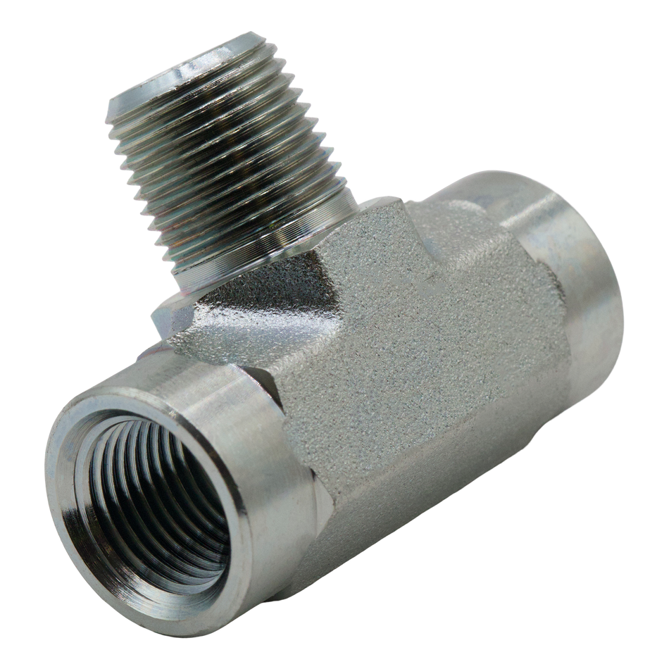 TÉ DE DÉRIVATION EN ACIER 1/4FPTx1/4FPTx1/4MPT 5000 PSI