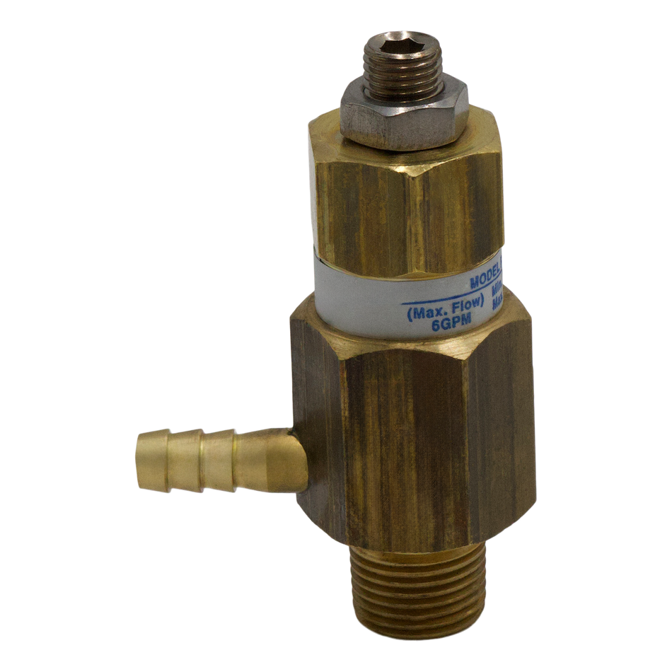 RV-500 PRESSURE RELIEF 3/8MPTx1/4" HOSEBARB OUTLET