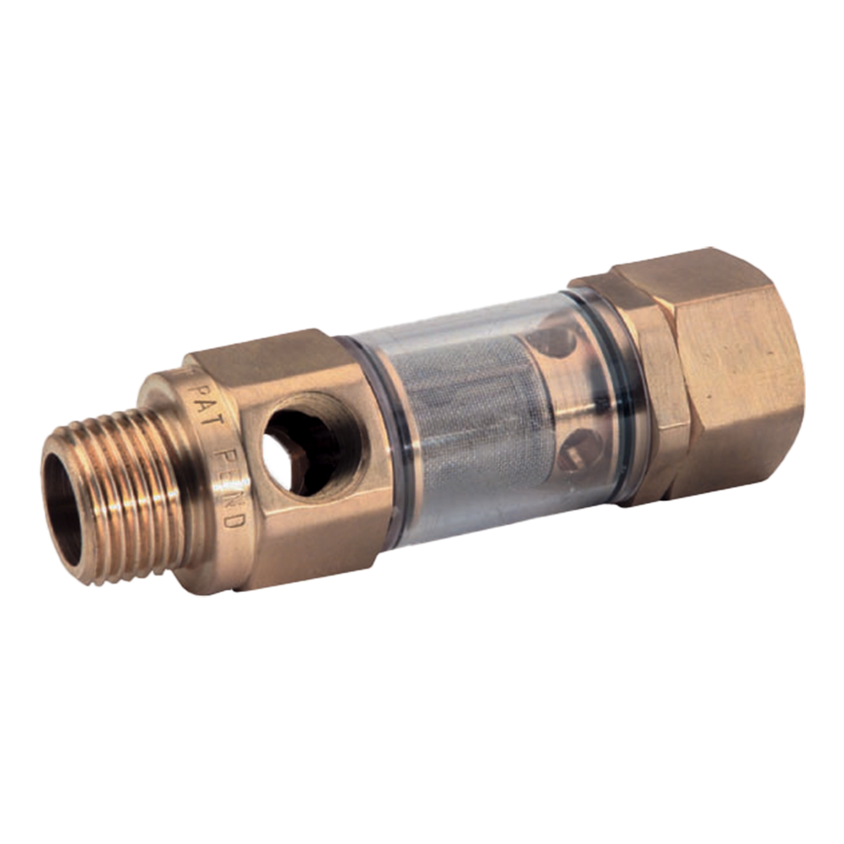 DURAVIEW 3/8MPT INLET FILTER, 1/4" PORTS