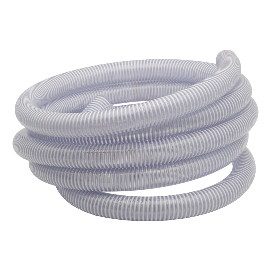 ROULEAU DE TUYAU D'ASPIRATION EN PVC AG TRANSPARENT/BLANC 1,5" x 20'