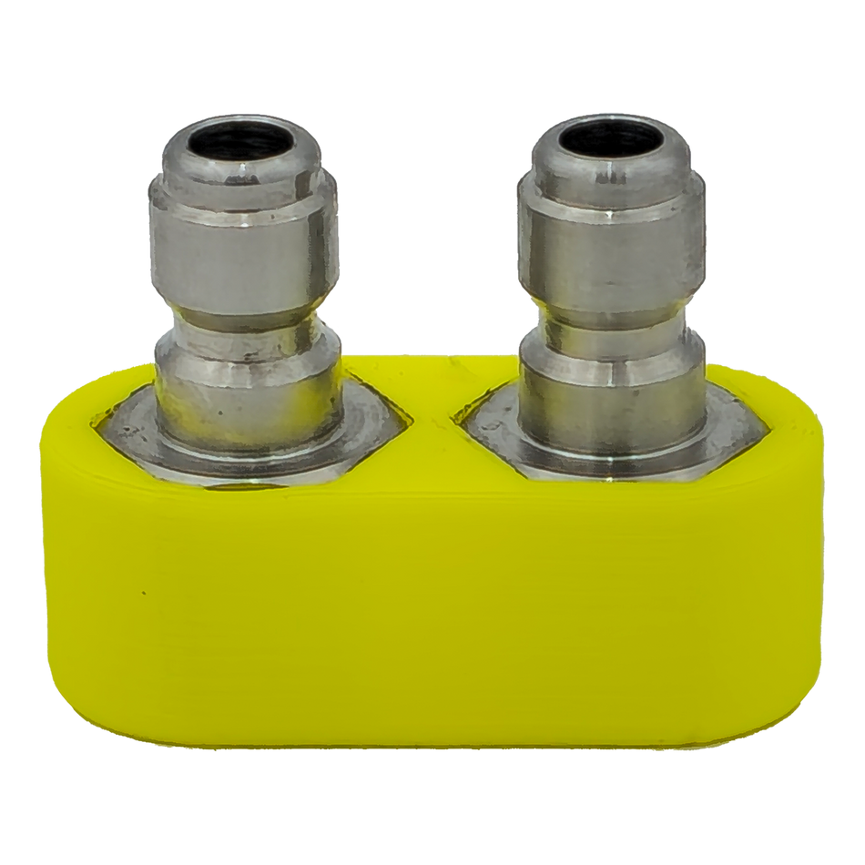 DUAL COUPLER YELLOW W/ PLUGS