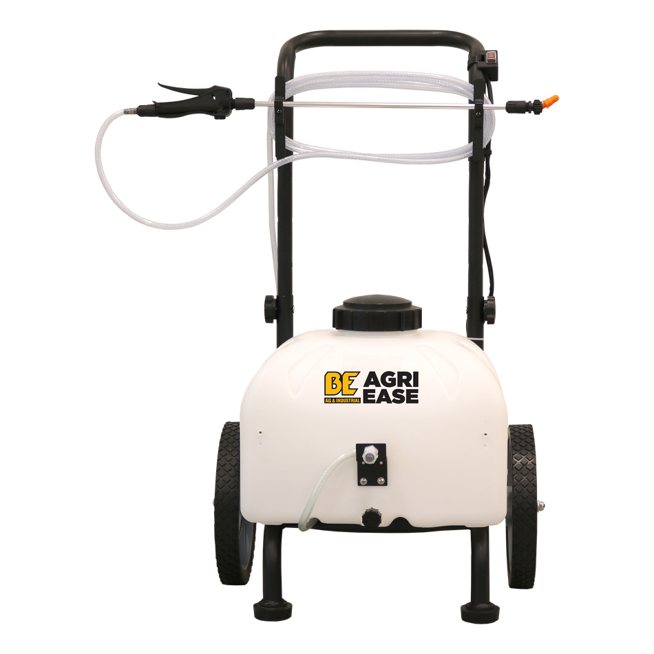 (12)9 GAL. 12VDC 1GPM TANK SPRAYER W/CART BATTERY