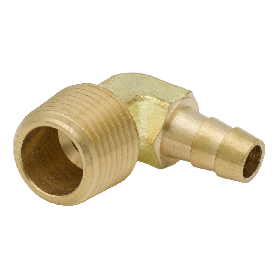 BRASS HOSEBARB 3/8 HOSE X 1/2 MPT ELBOW