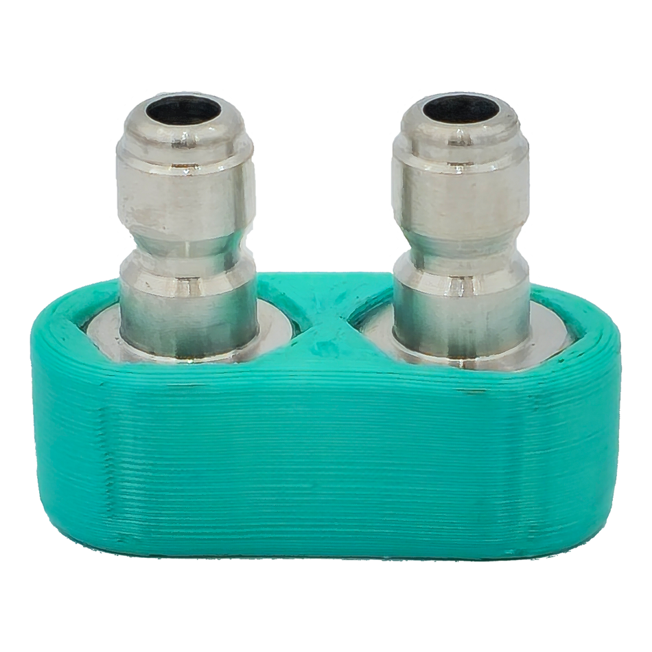 DUAL COUPLER GREEN W/ PLUGS