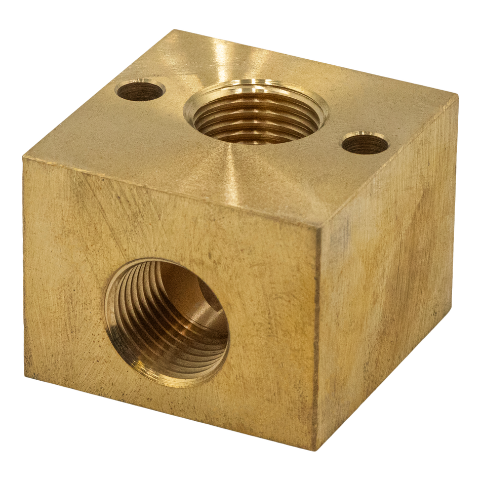 BLOC DE DÉCHARGEMENT EN LAITON 1/2 FPT X 1/2 FPT