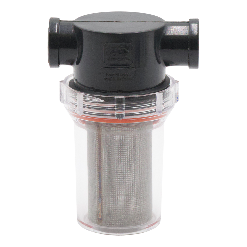 GP CLEAR BOWL WATER FILTER 1/2" I/O 80 MESH S.S. S