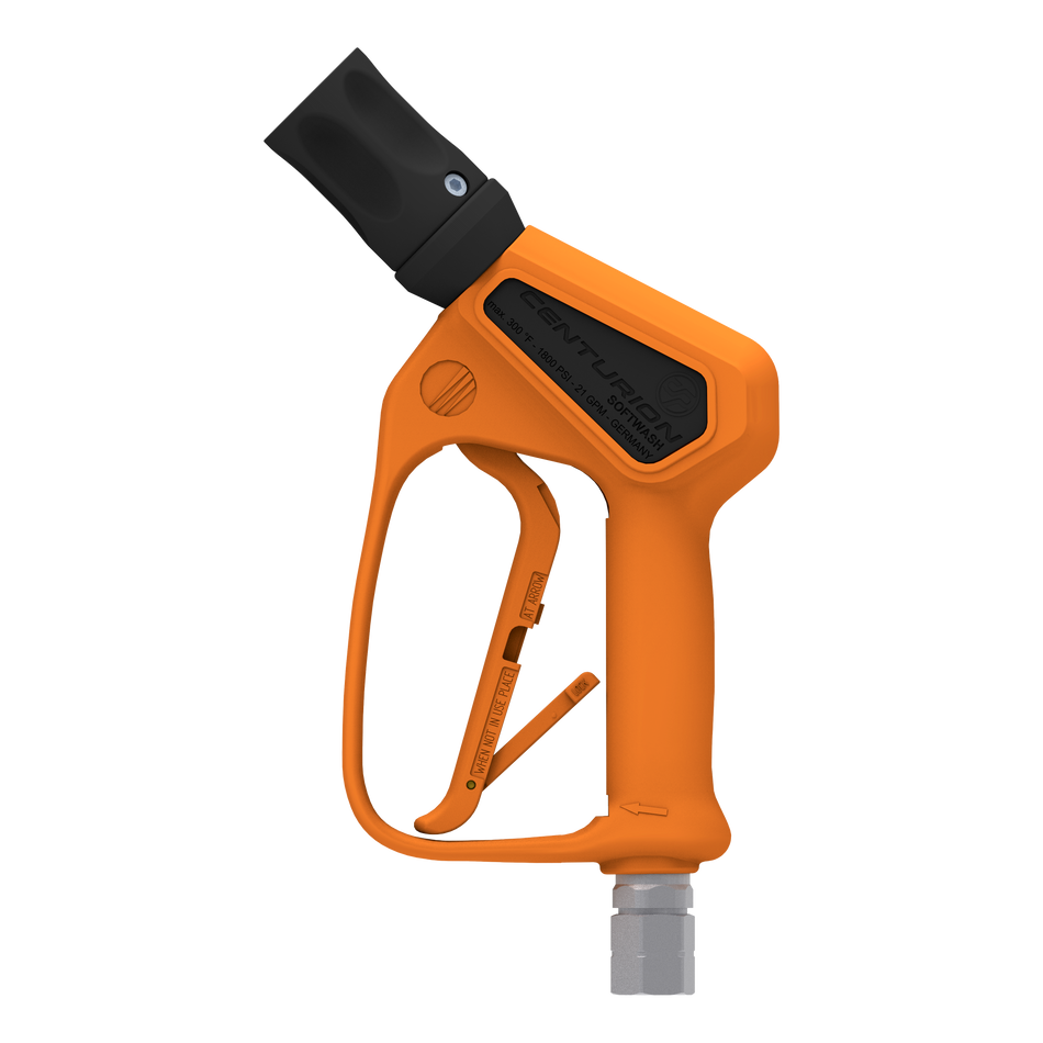 Centurion Softwash Spray Gun with Built-In Stainless Swivel, 21 GPM, 1,800 PSI, 300°F, 1/2" FPT Inlet, Variable Nozzle Installed